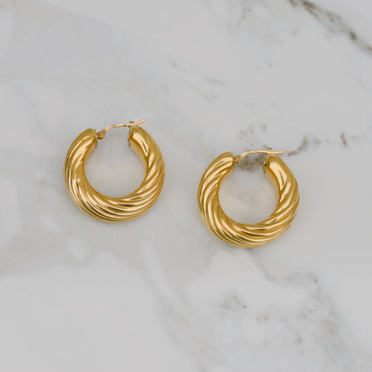 Estate Puffy Twisted Hoops