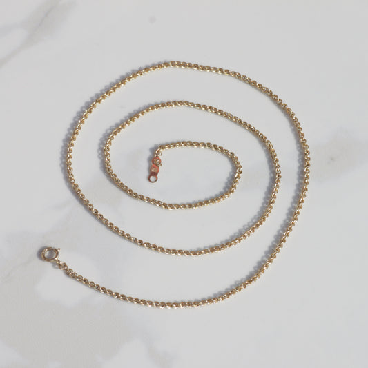 Vintage Twisted Chain Necklace 18" 14k Gold