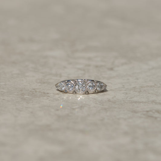 Art Deco Diamond Navette Ring