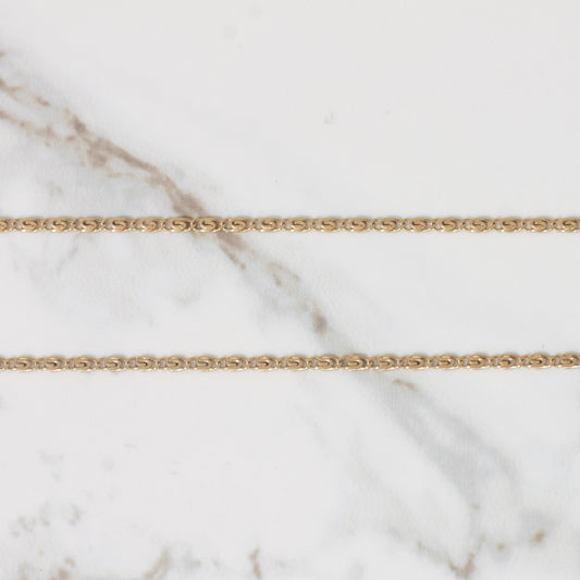 Vintage Snail Chain Necklace 16" 18k Gold