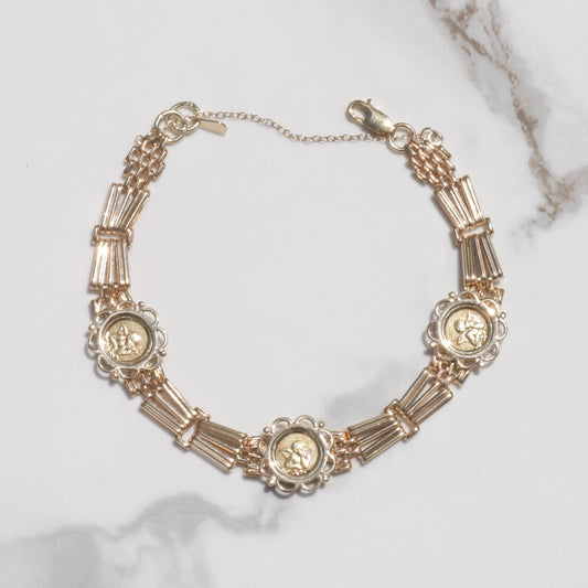 Vintage Angel Medallion Bracelet