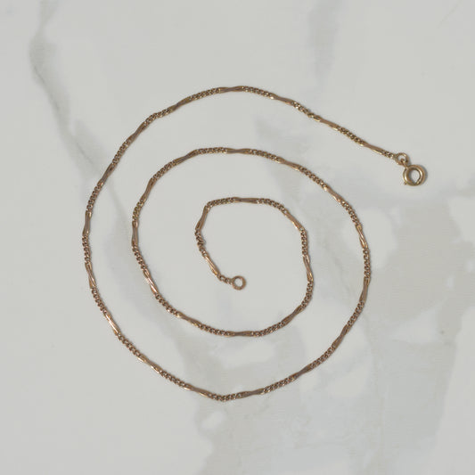 Vintage Fancy Figaro Chain 20" 14k