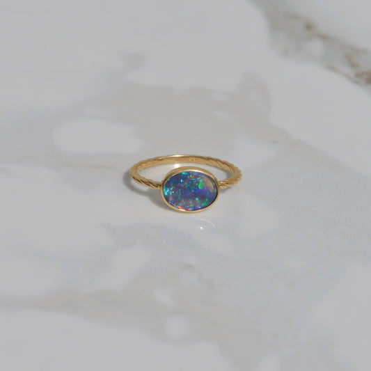 Estate Black Opal Ring