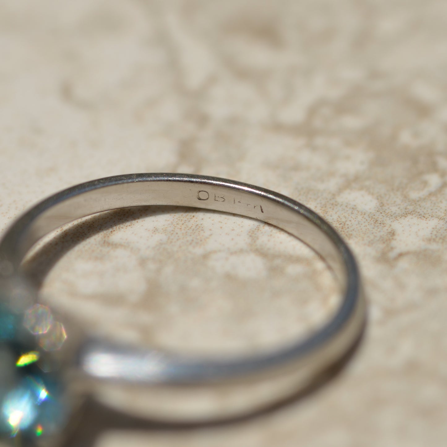 Art Deco Blue Zircon Solitaire