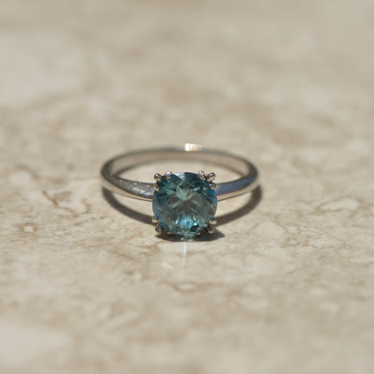 Art Deco Blue Zircon Solitaire