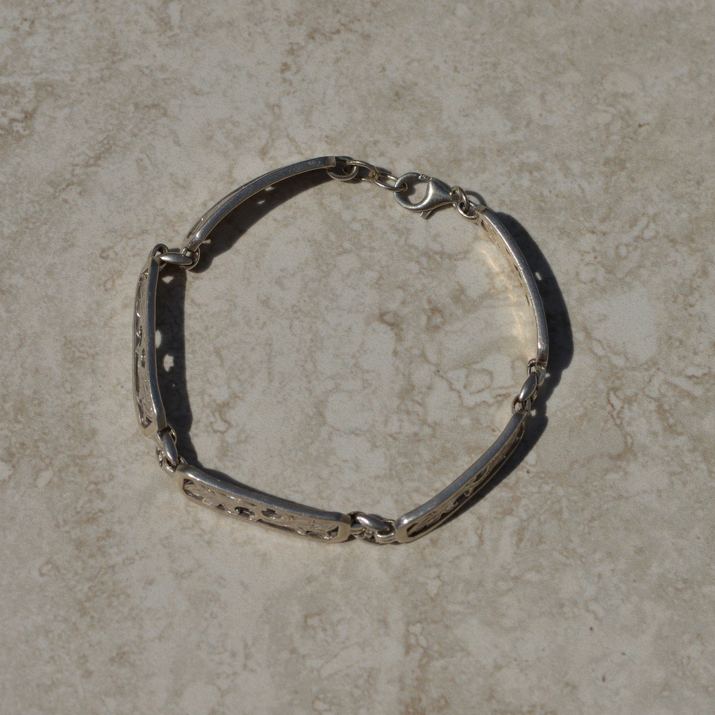 Vintage Sterling Floral Bracelet