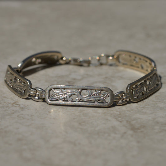 Vintage Sterling Floral Bracelet