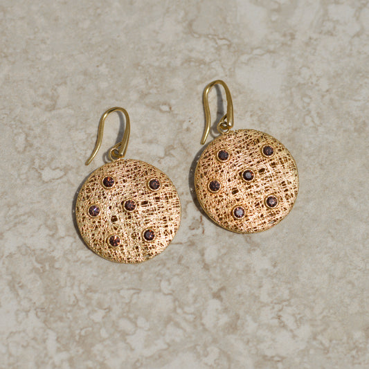 Estate Brown Diamond Abstract Earrings