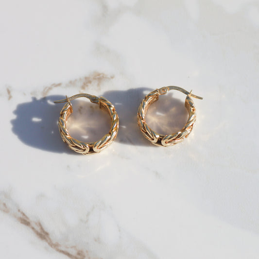 Byzantine Hoop Earrings 14k