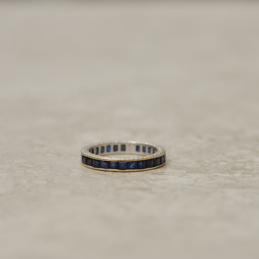 Vintage Channel-set Sapphire Eternity Band