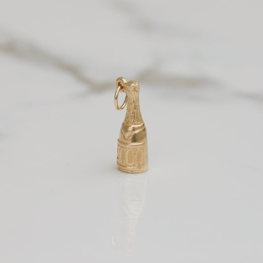 Y2K Champagne Bottle Charm 14k