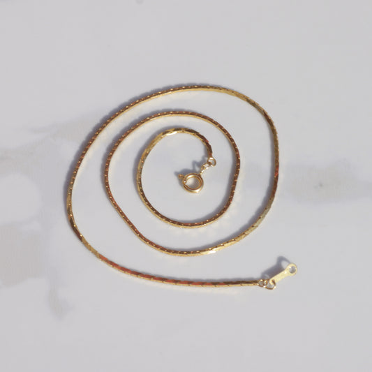 Vintage Cobra Chain Necklace 15.75" 14k Gold