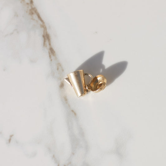 Vintage Articulated Coffee Pot Charm 14k