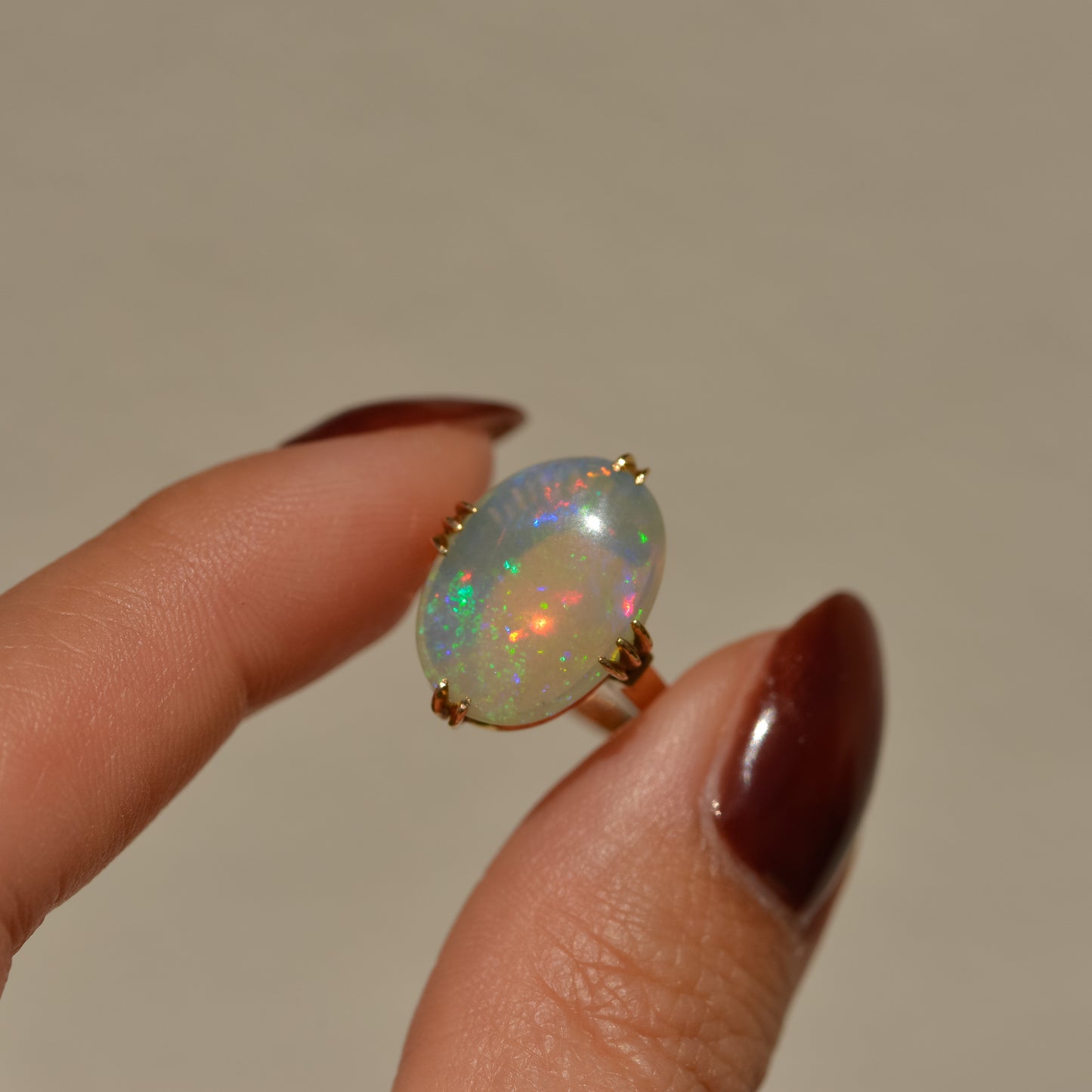 Vintage Crystal Opal Ring
