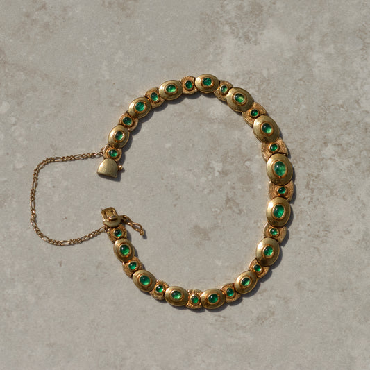 Vintage Emerald Cabochon Bracelet