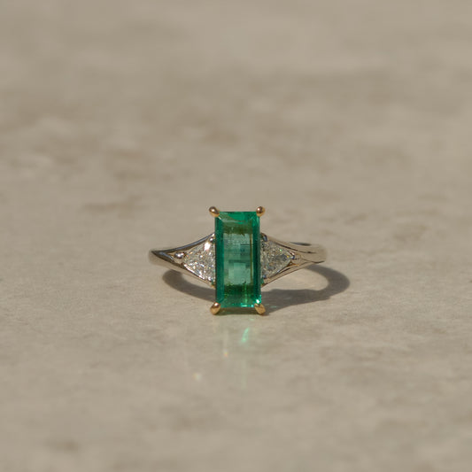 Estate Emerald and Diamond Ring