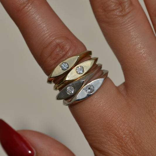 02: Diamond Eye Signet, sterling silver