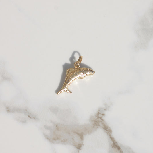 Vintage Fish Pendant 14k Gold