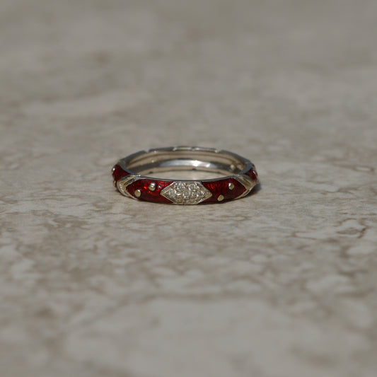 Vintage Hidalgo Diamond & Enamel Band