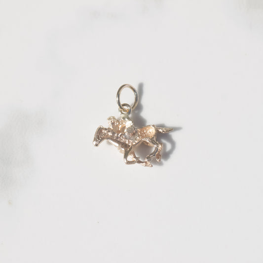 Vintage Equestrian Horse Charm 14k
