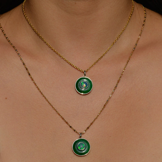 Vintage Jade and Opal Pendants
