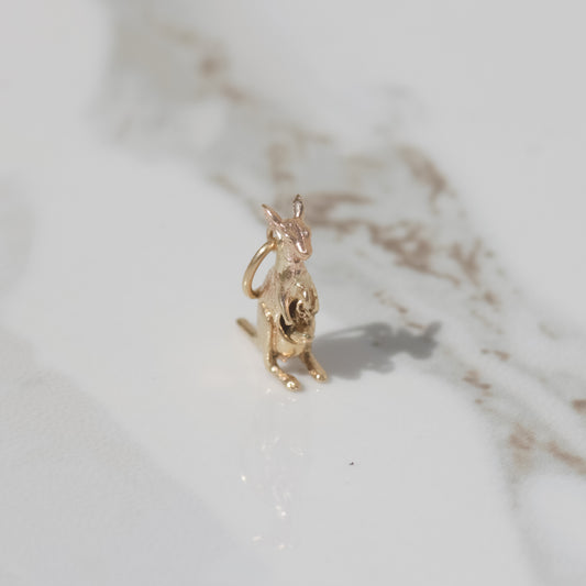 Vintage Kangaroo with Joey Charm