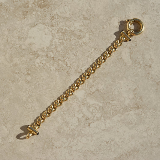 Vintage Woven Link Bracelet with Large Clasp