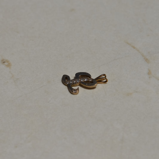 Vintage Cursive L Diamond Charm