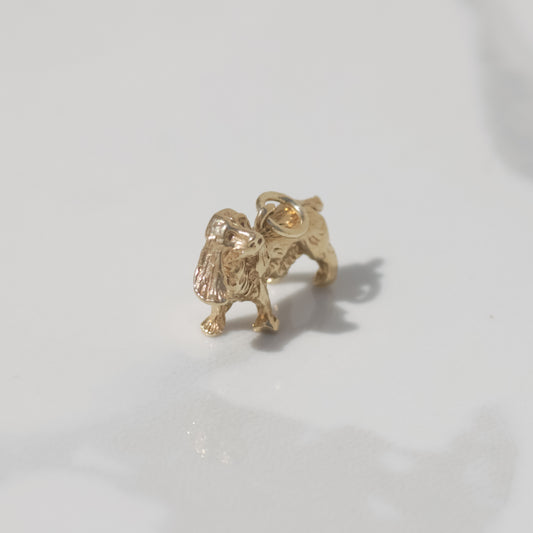 Vintage Dog Charm 14k