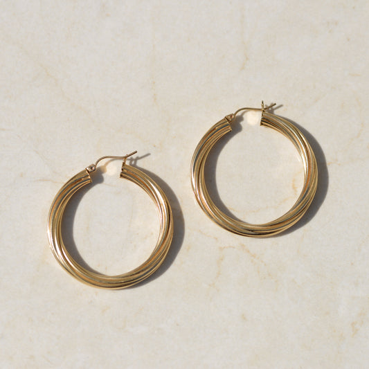 Vintage Large Twist Hoops