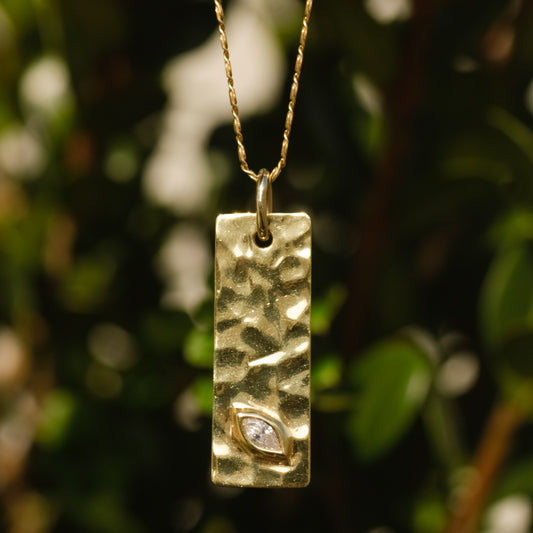 Vintage Marquise Diamond Tag Pendant