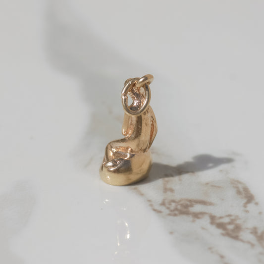 Vintage Little Mermaid Statue Charm 14k