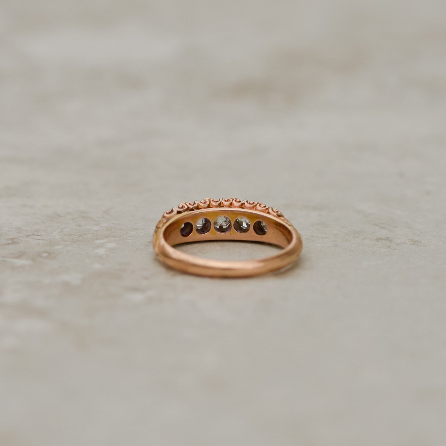 Art Nouveau Old Mine & Rosecut Diamond Band