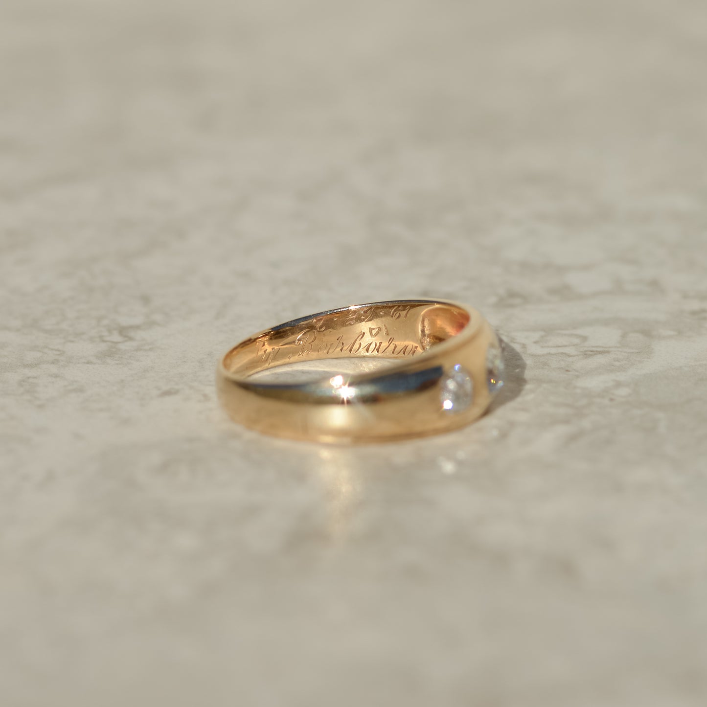 Vintage Three Old Mine Diamond Ring