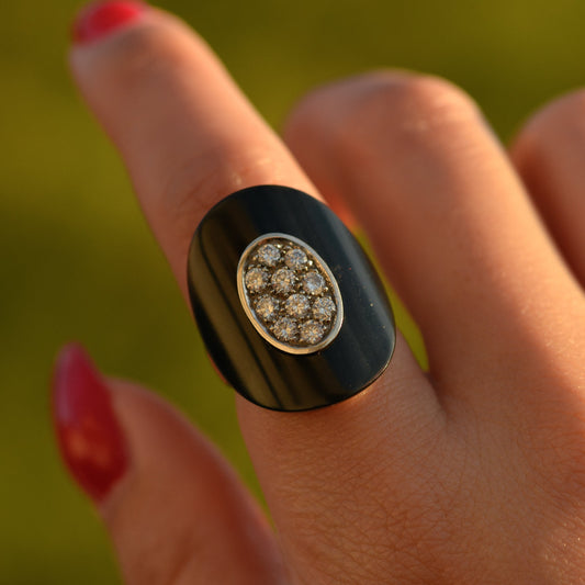 Vintage Onyx & Diamond Ring
