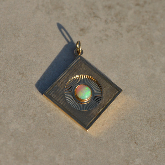 Vintage Opal Square Pendant