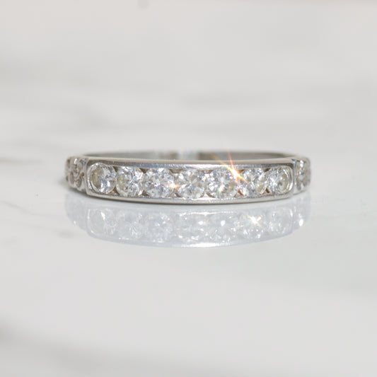 Art Deco Channel-set Diamond Band Platinum Sz 6