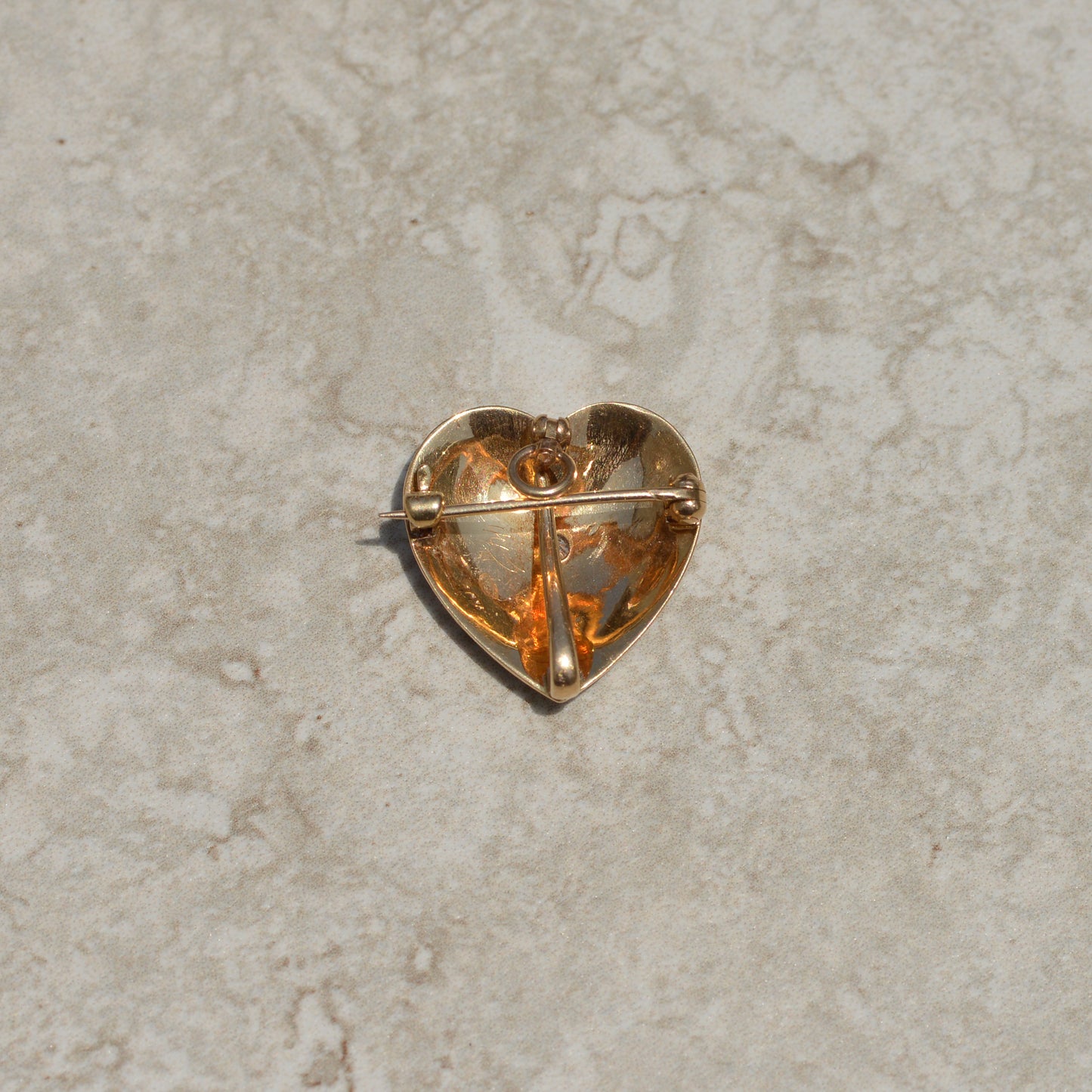 Antique Seed Pearl & Diamond Heart Pendant/Brooch