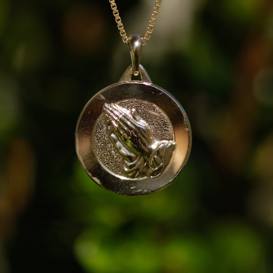 Vintage Praying Hands Charm 14k