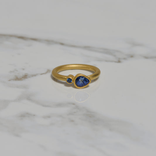 Estate Pear Cut Sapphire Ring