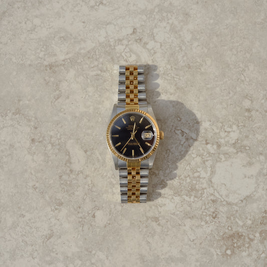 Vintage Rolex Datejust 36, black dial, reference 16233