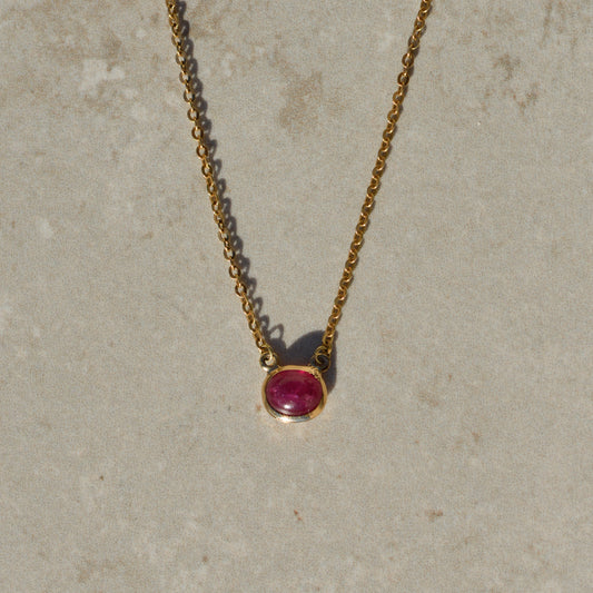 Bezel-set Ruby Necklace