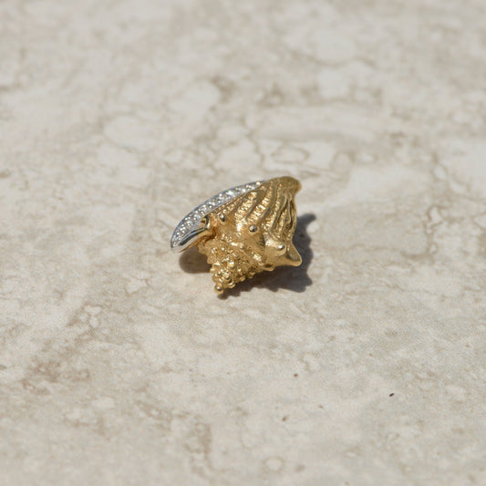 Vintage Diamond Conch Shell Pendant