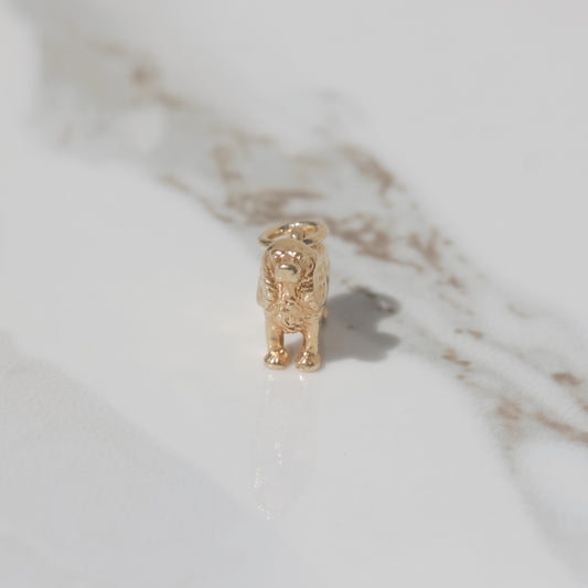 Vintage Dog Charm 14k
