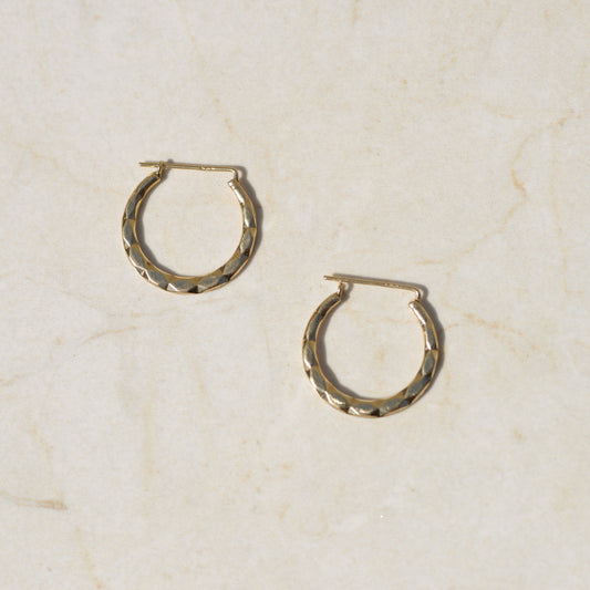Vintage Small Faceted Hoops