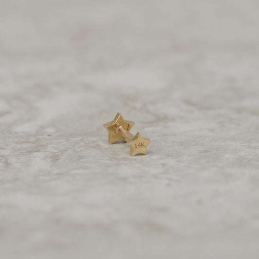 12: Star Token Flat-back Piercing Stud - single