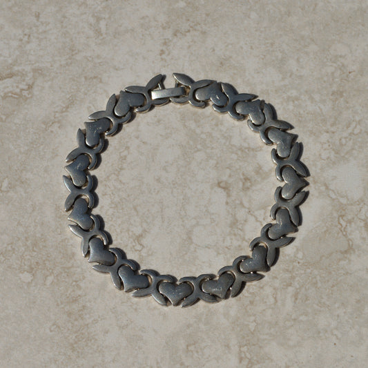 Vintage Sterling Heart Bracelet