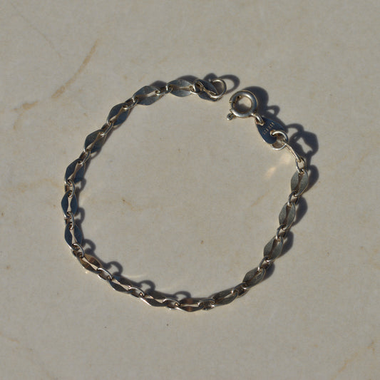 Vintage Sterling Sequin Chain Bracelet