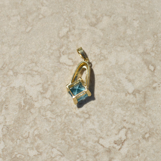 Vintage Square Topaz Charm