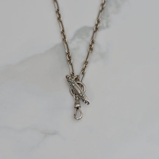Vintage Sterling Trombone Chain Necklace